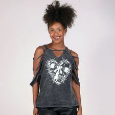 Blusa Estonada Skull Heart