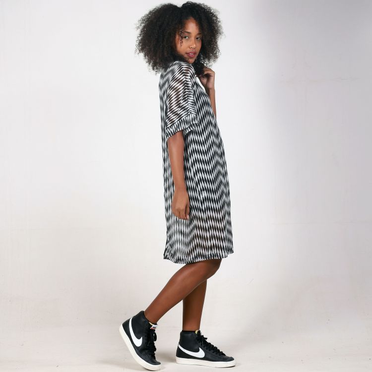 Vestido Duo Tule Chevron