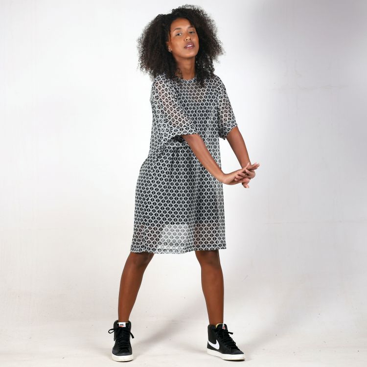 Vestido Duo Tule Geométrico