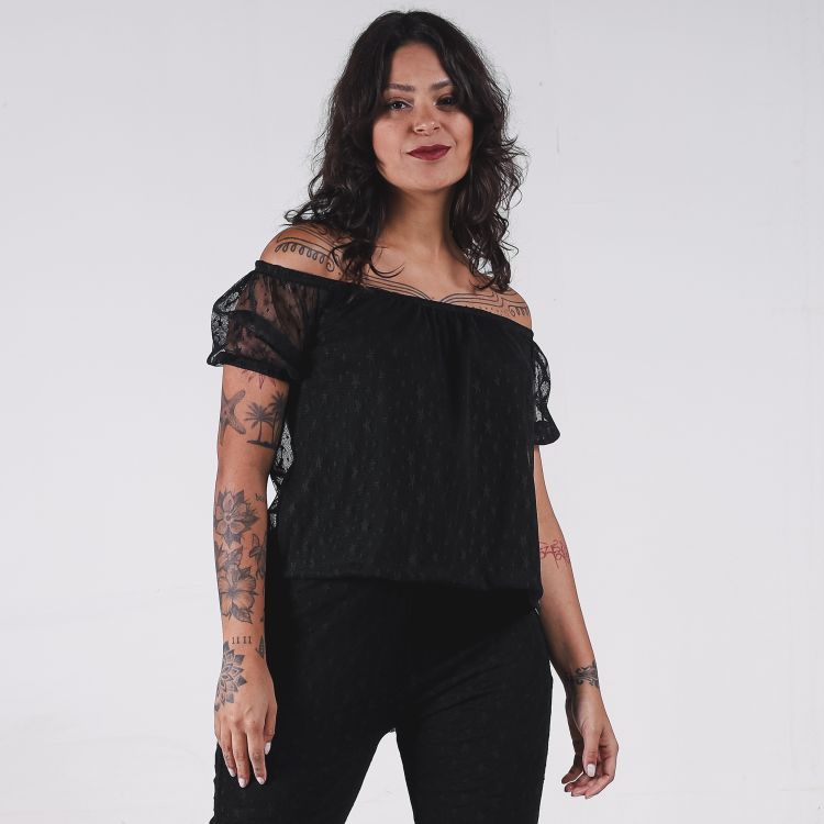 Blusa Ciganinha Tule Star