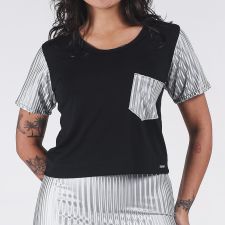 Blusa Cropped 3D Prata