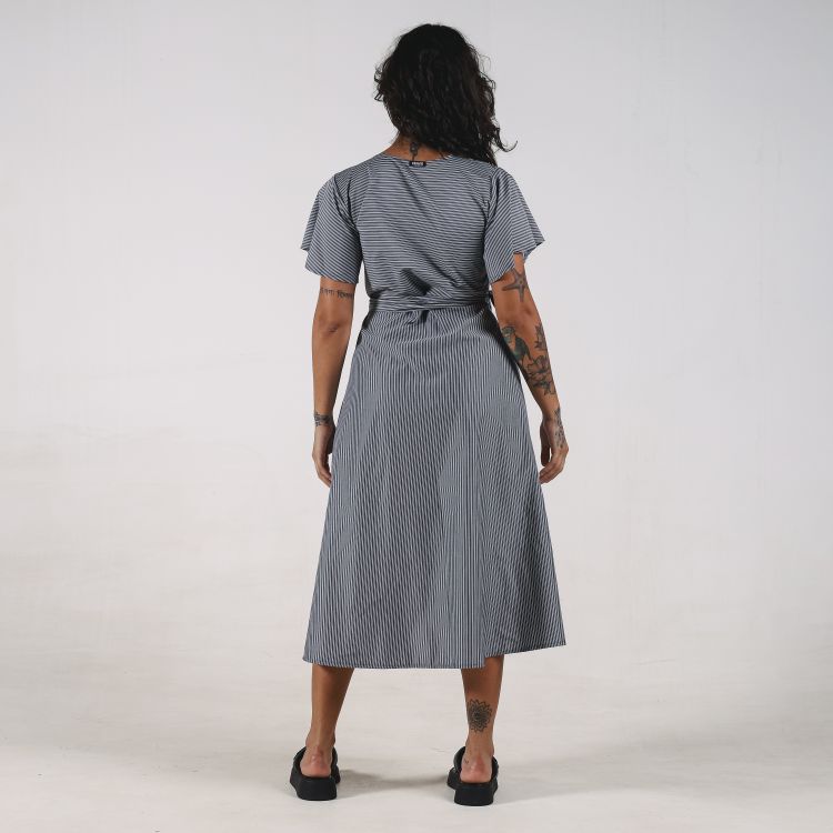 Vestido Transpassado Listra Fina
