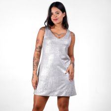Vestido Prata Doll Decote V