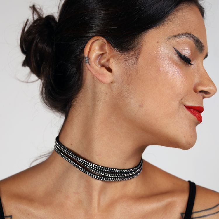 Choker Midnight Silver Black