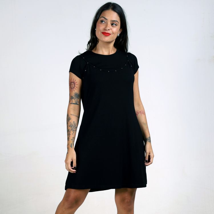 Vestido Layer Tachas