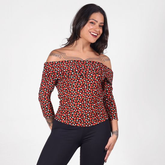 Blusa Ombro a Ombro Moranguinho