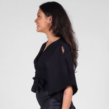 Blusa Crepe Transpassada