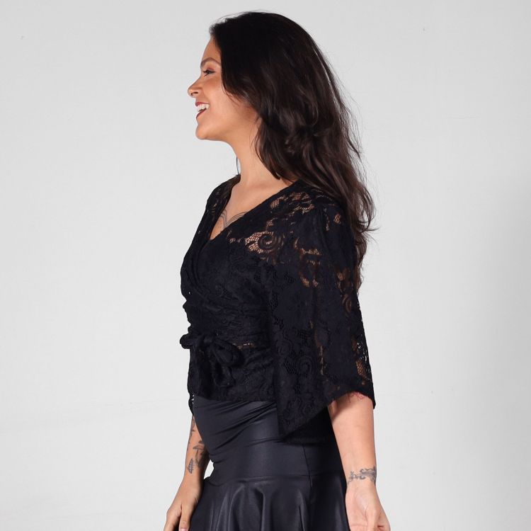 Blusa Renda Transpassada