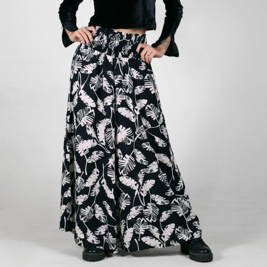 Calça Pantalona Estampa Folhagens