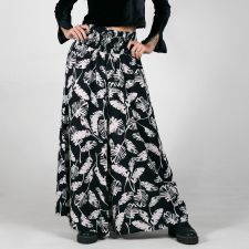 Calça Pantalona Estampa Folhagens
