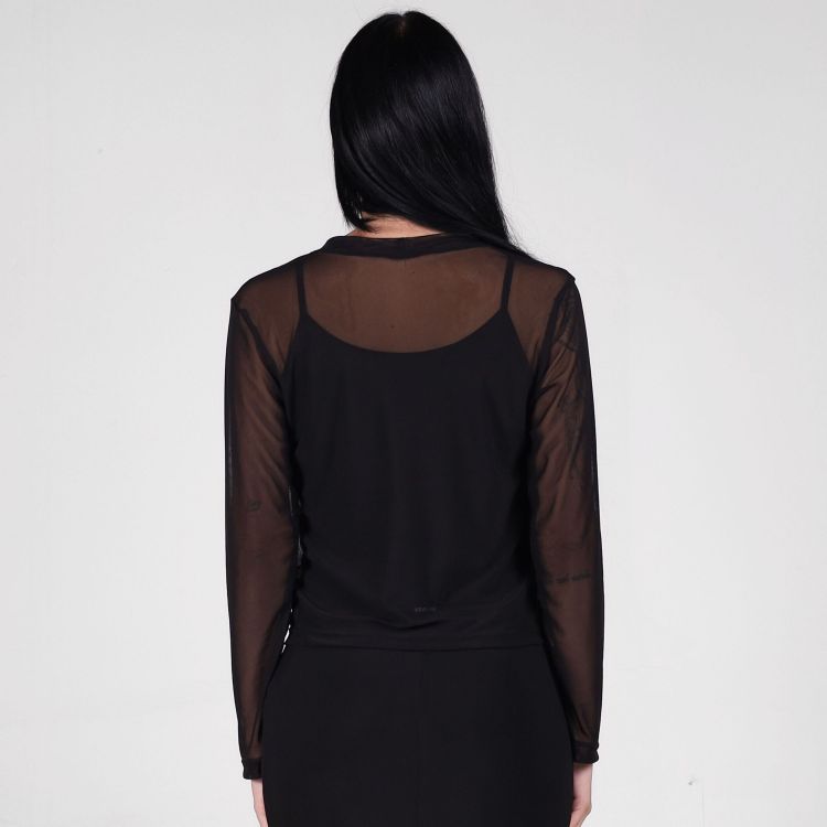 Blusa Tule Manga Longa