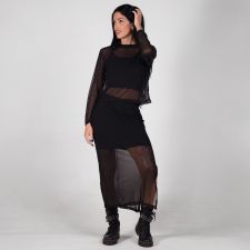 Blusa Tule Manga Longa