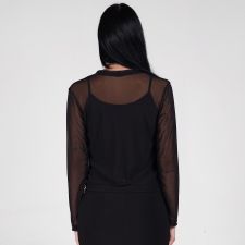 Blusa Tule Manga Longa