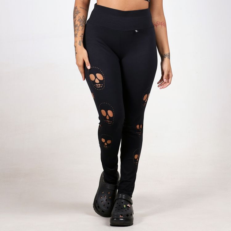 Calça Legging Recorte Caveirinhas