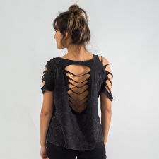 Blusa Estonada Caveira Laço