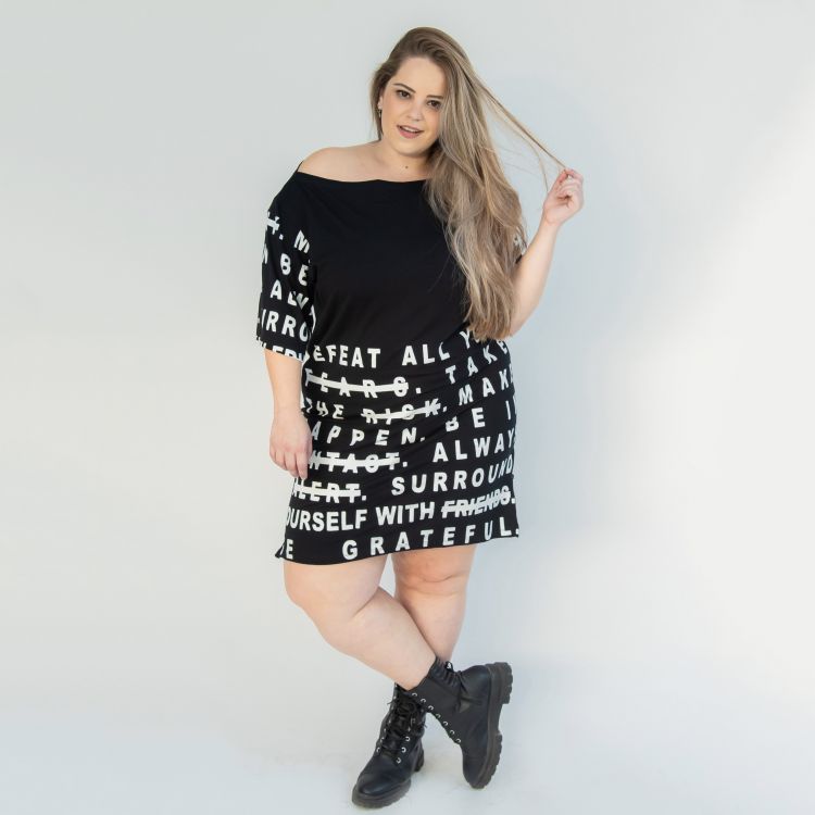 Vestido Positive Words Black