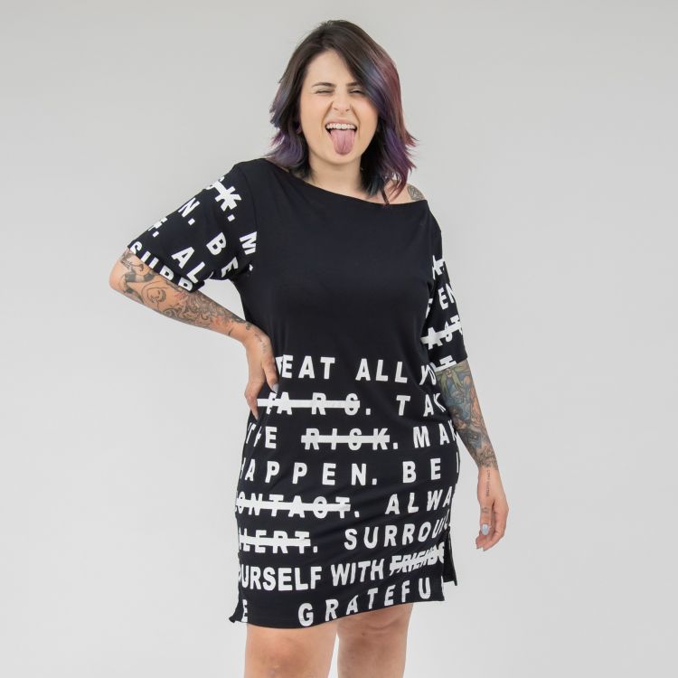 Vestido Positive Words Black