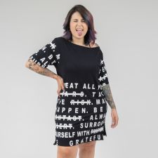 Vestido Positive Words Black