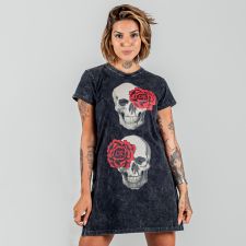 Blusa Estonada Skull Roses