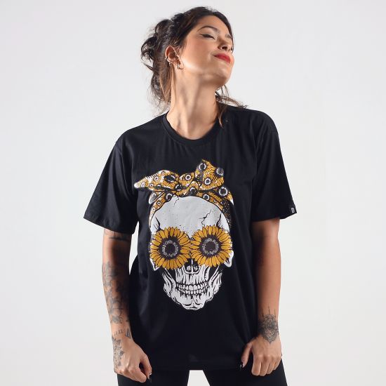 Camiseta Sunflower Skull