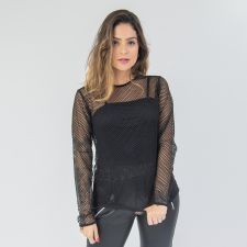 Blusa Duo Tela Manga Longa