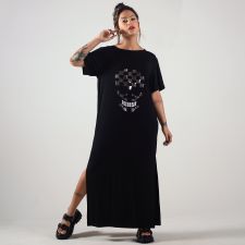 Vestido Midi Fenda Skull