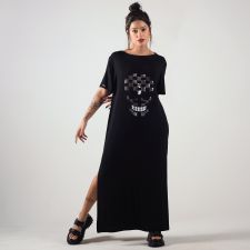 Vestido Midi Fenda Skull