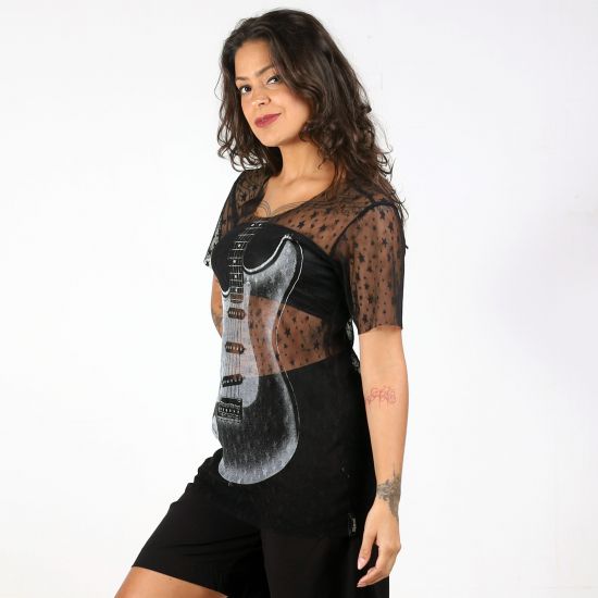 Blusa Guitarra Tule
