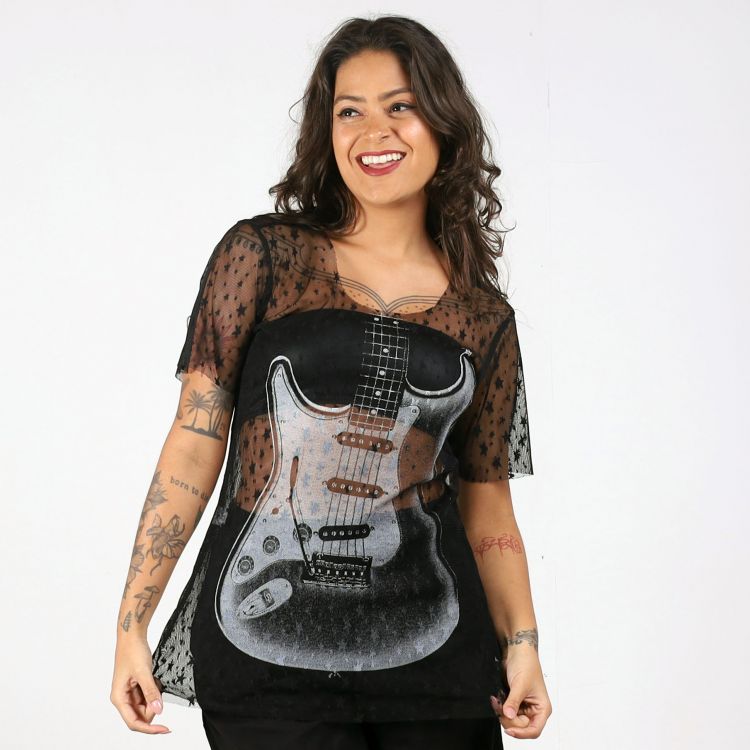 Blusa Guitarra Tule