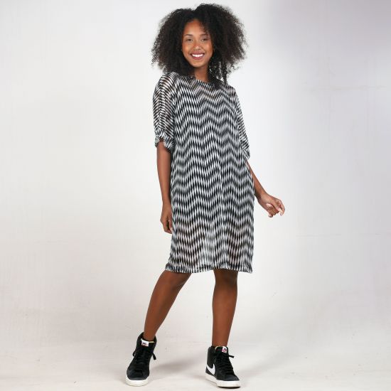 Vestido Duo Tule Chevron