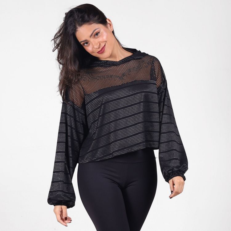 Blusa Texturada Manga Longa
