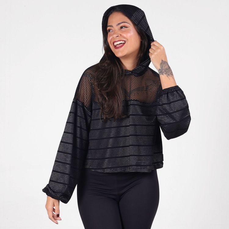 Blusa Texturada Manga Longa