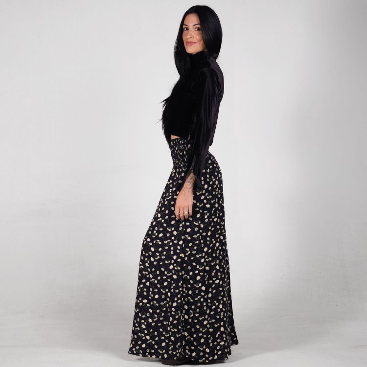 Calça Pantalona Estampa Margaridas