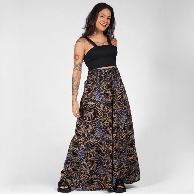 Calça Pantalona Folhagens Místicas