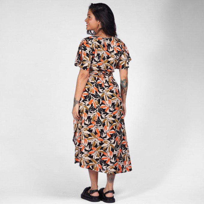 Vestido Transpassado Musa Orange