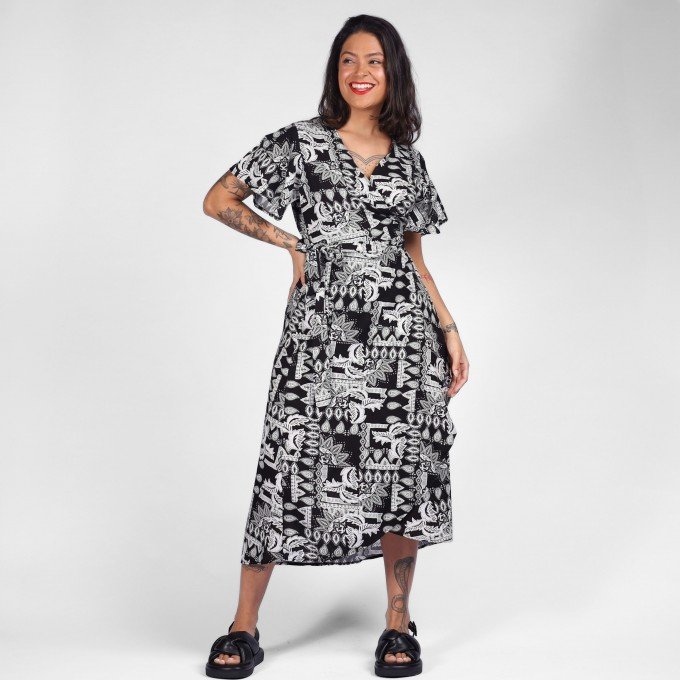 Vestido Transpassado Noite Ancestral