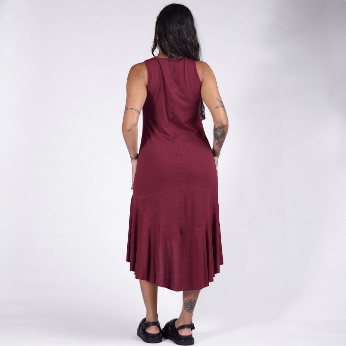 Vestido Vinho Mullet
