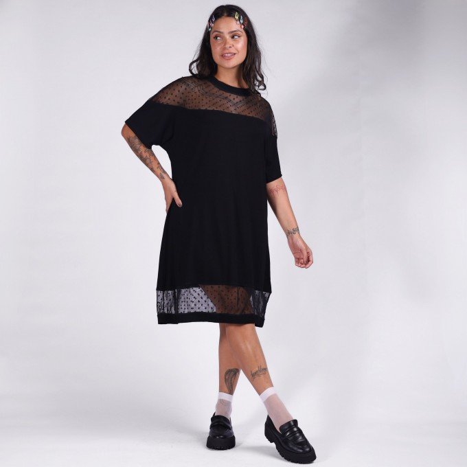 Vestido T-Shirt Tule Dot