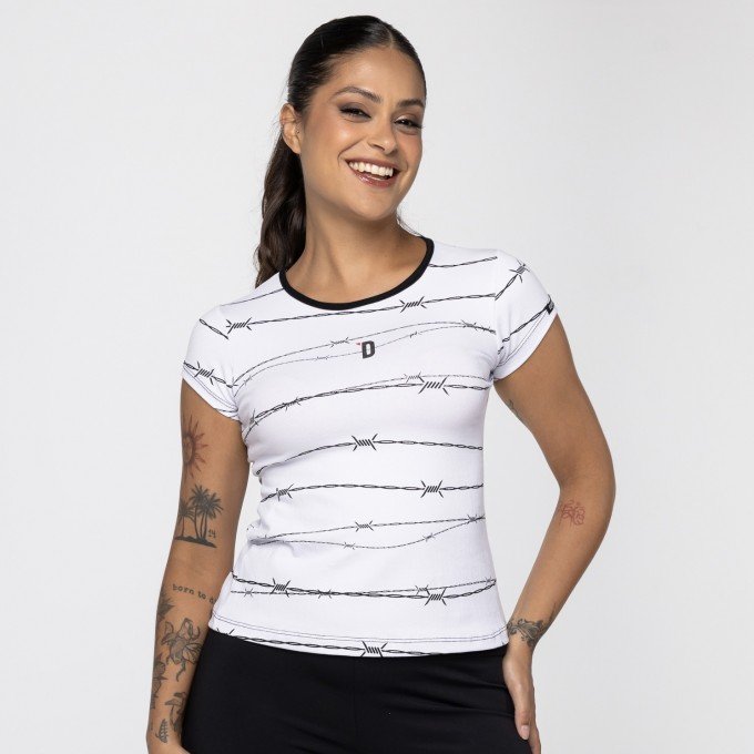 Blusa Baby Look Arame Farpado