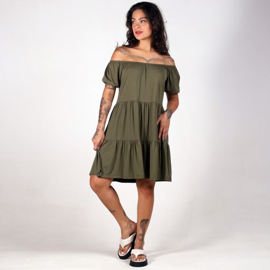 Vestido Ciganinha Verde Musgo